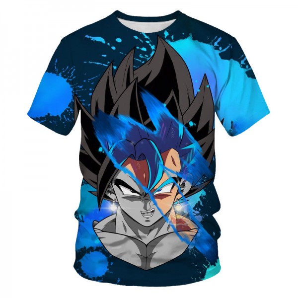 Anime Adult Dragon Ball Z Blue Shirt T-Shirt 