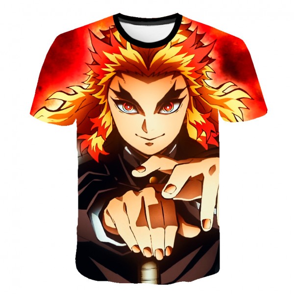Anime Demon Slayer Adult Unisex Rengoku Kyoujurou Shirt T-Shirt 