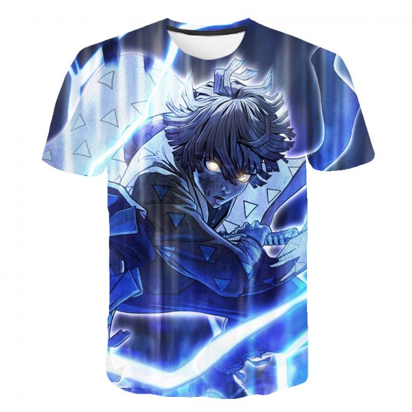 Demon Slayer Adult Unisex Agatsuma Zenitsu Blue Shirt T-Shirt 