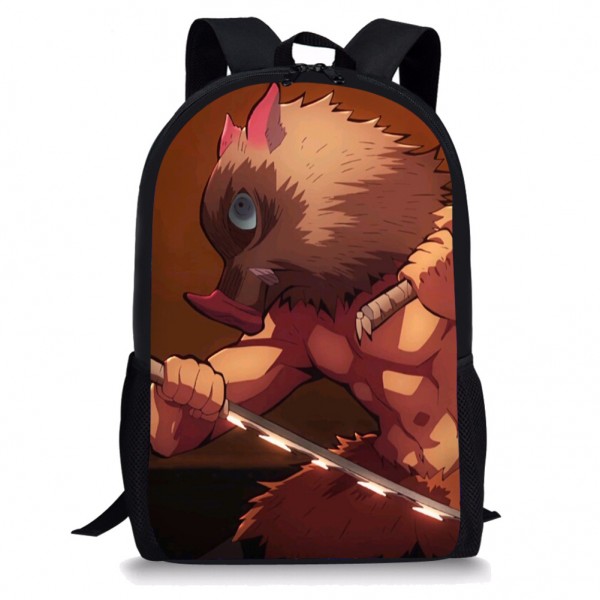 Anime Demon Slayer Hashibira Inosuke Printing Backpack School Bag