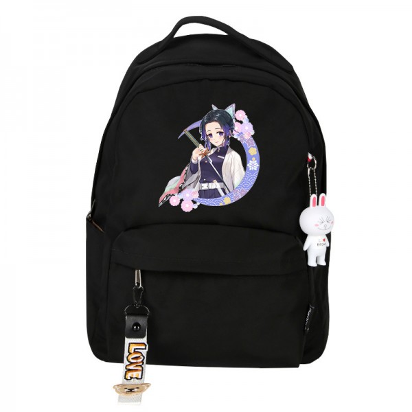Anime Demon Slayer Kochou Shinobu Black Backpack