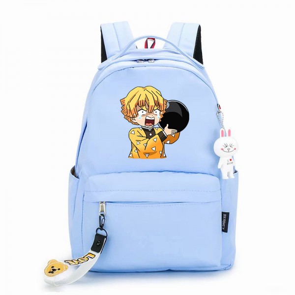 Anime Demon Slayer Agatsuma Zenitsu Blue Backpack