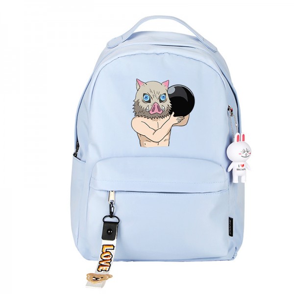 Anime Demon Slayer Hashibira Inosuke Blue Backpack