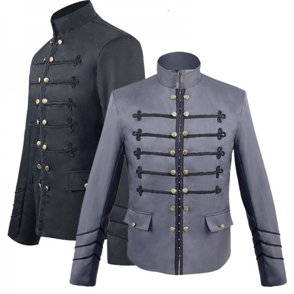Solid color jacket cardigan men's jacket medieval retro style