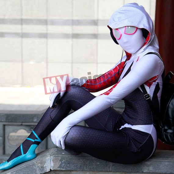 Spiderman Into The Spider Verse Gwen Stacy Superhero Costumes for Women and Girls