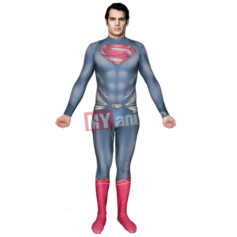 Comics Superman Costume and Cape Halloween Cosplay Superhero Tights