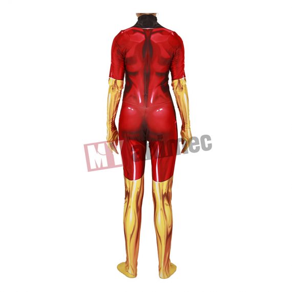 X-Men Dark Phoenix costume for Womens Halloween Full Set Bodysuits Zentai 3D Style Jumpsuit