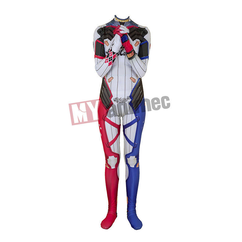 Harleen Quinzel Harley Quinn Costume Zentai 3D Style bodysuit