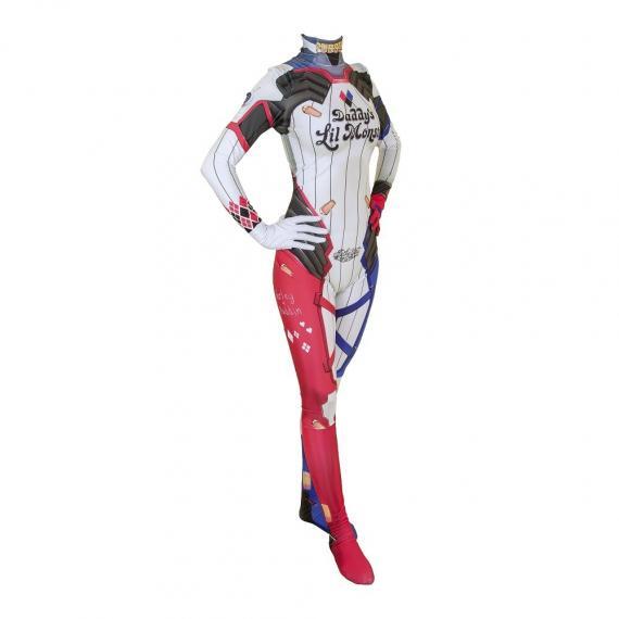 Harleen Quinzel Harley Quinn Costume Zentai 3D Style bodysuit