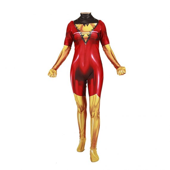 X-Men Dark Phoenix costume for Womens Halloween Full Set Bodysuits Zentai 3D Style Jumpsuit