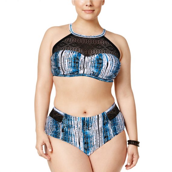 Fashion widened and enlarged two-piece backless sexy swimsuit