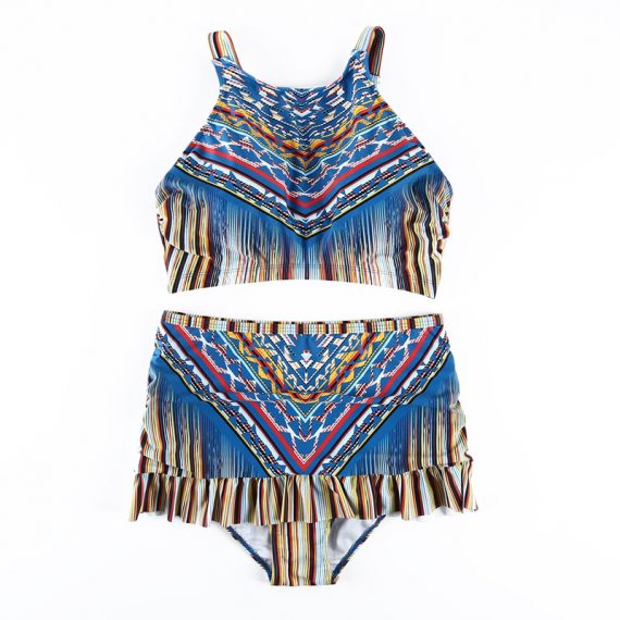 New large size striped slim sexy short skirt bikini swimsuit