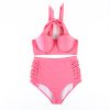 Fashion large size high waist tight bikini Steel ring with chest pad