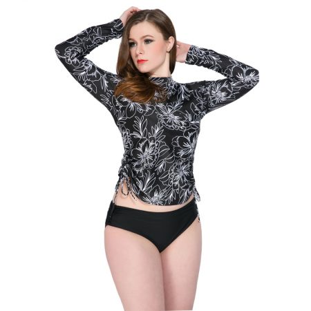 Split  plus size ladies long sleeve sunscreen swimsuit wetsuit