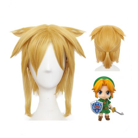 cosplay wig of The Legend of Zelda link yellow double braid