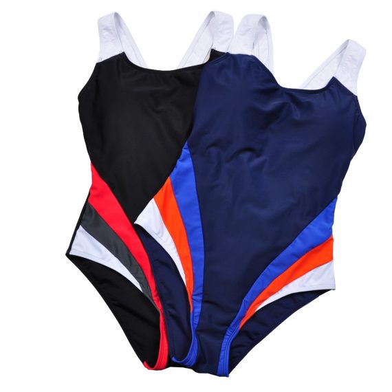 Sexy one-piece swimsuit with steel pad but no rims black blue