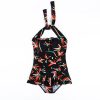 One-piece sexy skirt swimsuit with patterned plus size cover belly