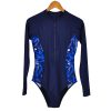 Patterned long-sleeved wetsuit triangle swimsuit without steel ring covering belly slim