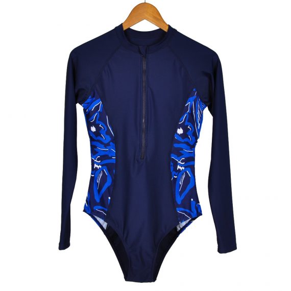 Patterned long-sleeved wetsuit triangle swimsuit without steel ring covering belly slim