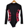 Patterned long-sleeved wetsuit triangle swimsuit without steel ring covering belly slim