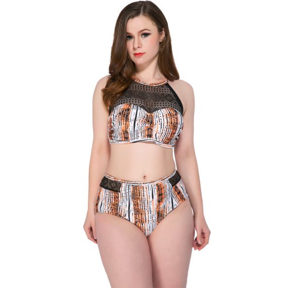 Fashion widened and enlarged two-piece backless sexy swimsuit