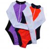 Contrast stitching patternless long-sleeved slim sexy swimsuit