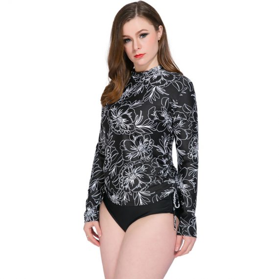 Split plus size ladies long sleeve sunscreen swimsuit wetsuit