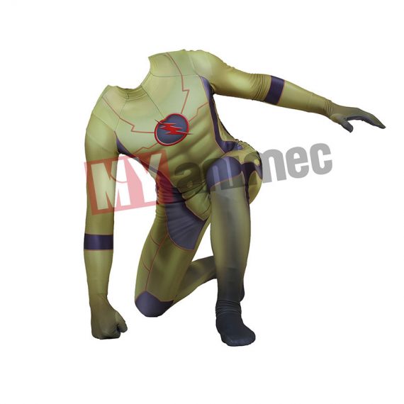 The Flash superheroes Green Male Flash Lycra Spandex cosplay costume jumpsuit