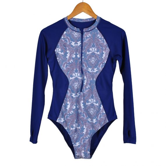 Patterned No rims long-sleeved triangle swimsuit wetsuit