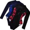 Patterned long-sleeved wetsuit triangle swimsuit without steel ring covering belly slim