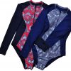 Patterned No rims long-sleeved triangle swimsuit wetsuit
