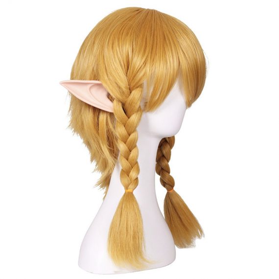 cosplay wig of The Legend of Zelda link yellow double braid