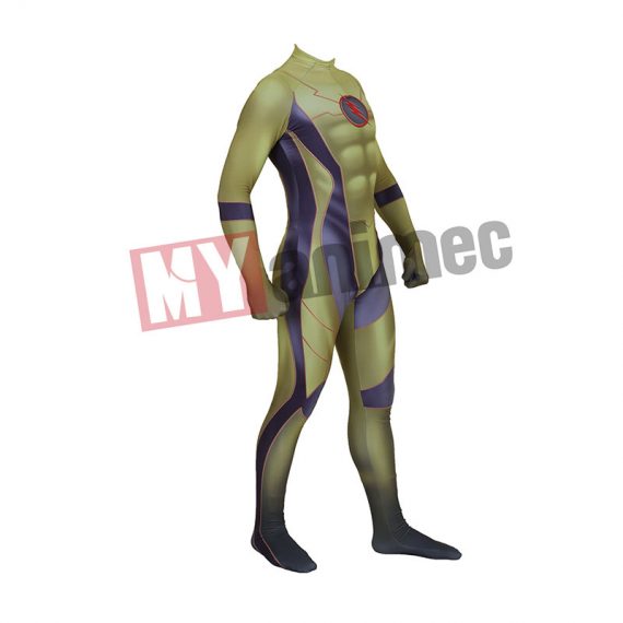 The Flash superheroes Green Male Flash Lycra Spandex cosplay costume jumpsuit