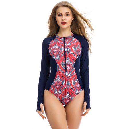 Patterned No rims long-sleeved triangle swimsuit wetsuit