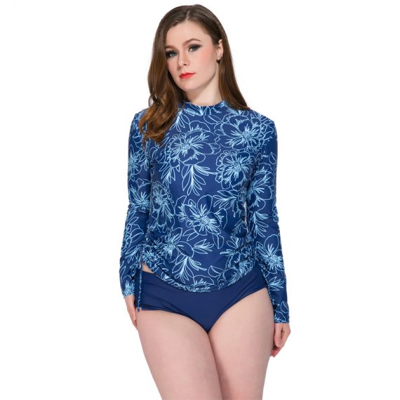 Split plus size ladies long sleeve sunscreen swimsuit wetsuit