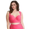 Fashion large size high waist tight bikini Steel ring with chest pad