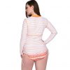 Yellow striped long-sleeved sunscreen slimming triangle two-piece swimsuit wetsuit