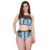 Fashion widened and enlarged two-piece backless sexy swimsuit