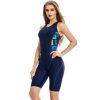 Sexy leaky back Mid-length one-piece swimsuit With pattern