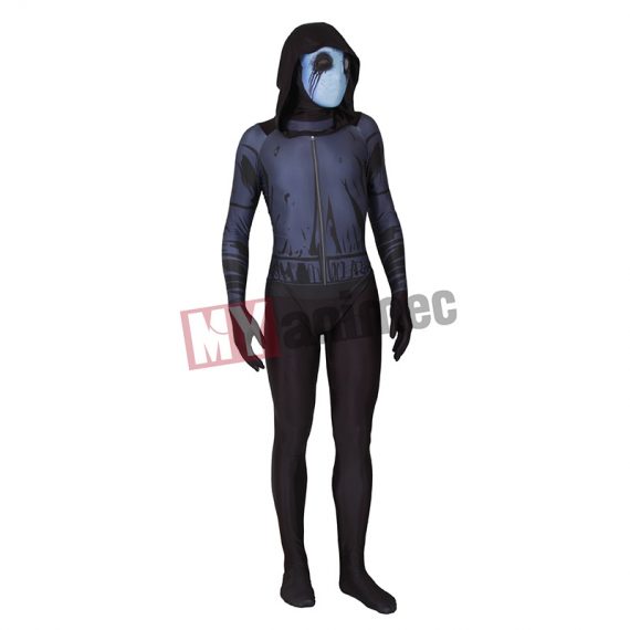 Urban legend black ghost skull cape Halloween cosplay Lycra bodysuit