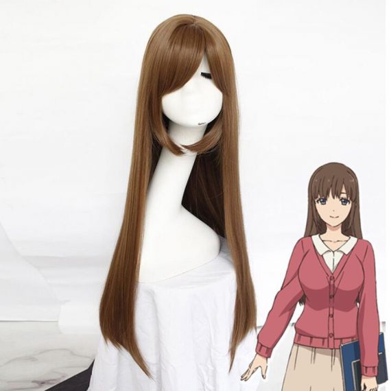 Domestic Girlfriend Hina Tachibana Straight brown long temple hair wig