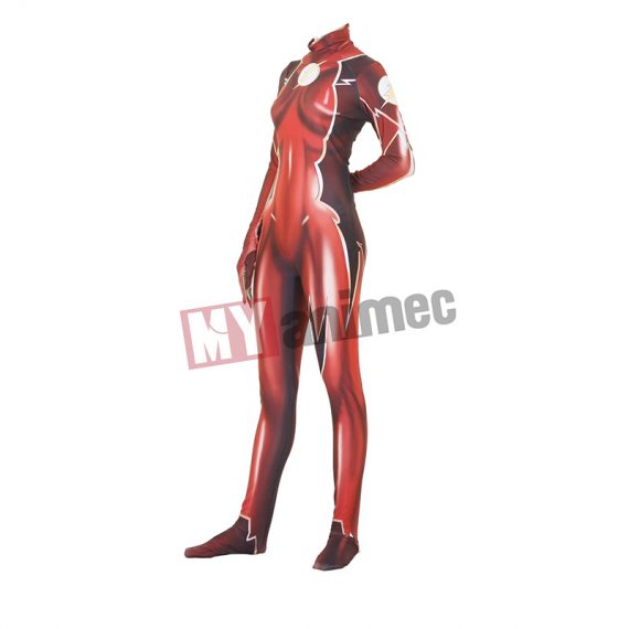 3D style Lycra red female flasher Halloween cosplay jumpsuit