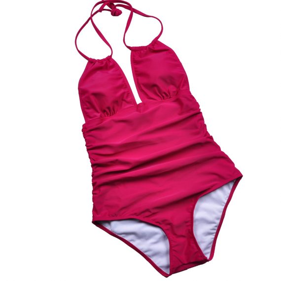 Solid color plus size swimsuit without steel ring triangle