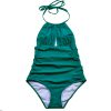 Solid color plus size swimsuit without steel ring triangle