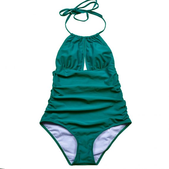 Solid color plus size swimsuit without steel ring triangle