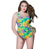 Flower pattern plus size one-piece slimming swimsuit three-color optional