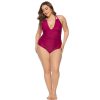 Solid color plus size swimsuit without steel ring triangle