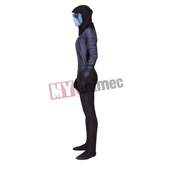 Urban legend black ghost skull cape Halloween cosplay Lycra bodysuit