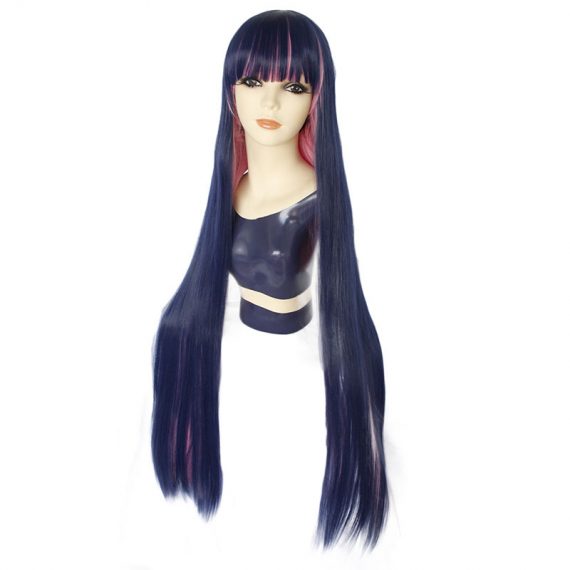 Panty & Stocking with Garterbelt Anarchy Stocking Blue Pink Long Straight Wig