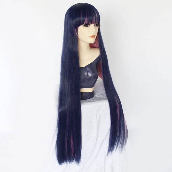 Panty & Stocking with Garterbelt Anarchy Stocking Blue Pink Long Straight Wig